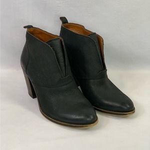 Lucky Brand Ankle Bootie Black Distressed Western Short Cowgirl Women’s Size 9.5